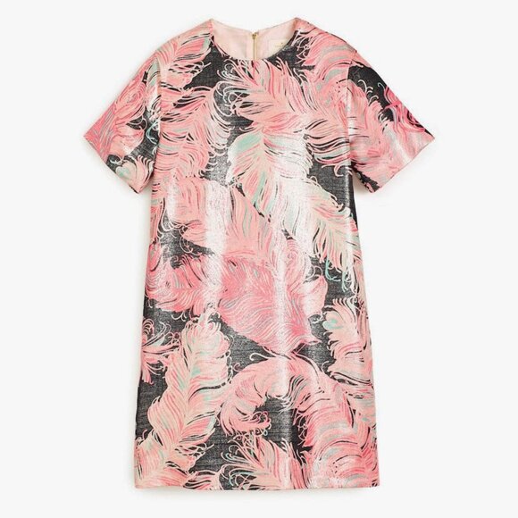 💯 Kate Spade | Regal Plumes Metallic MIni Shift Dress - Picture 3 of 9